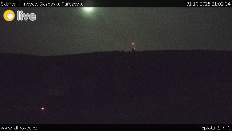 Skiareál Klínovec - Sjezdovka Pařezovka, lanovka CineStar Express - 31.10.2025 v 21:02 Skiareál Klínovec - Sjezdovka Pařezovka, lanovka CineStar Express - 31.10.2025 v 21:02