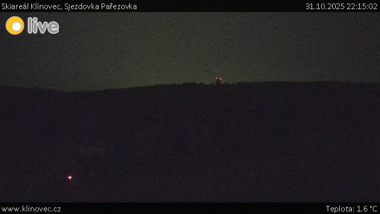 Skiareál Klínovec - Sjezdovka Pařezovka, lanovka CineStar Express - 31.10.2025 v 22:15 Skiareál Klínovec - Sjezdovka Pařezovka, lanovka CineStar Express - 31.10.2025 v 22:15
