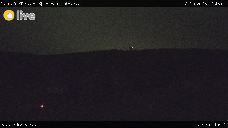 Skiareál Klínovec - Sjezdovka Pařezovka, lanovka CineStar Express - 31.10.2025 v 22:45 Skiareál Klínovec - Sjezdovka Pařezovka, lanovka CineStar Express - 31.10.2025 v 22:45