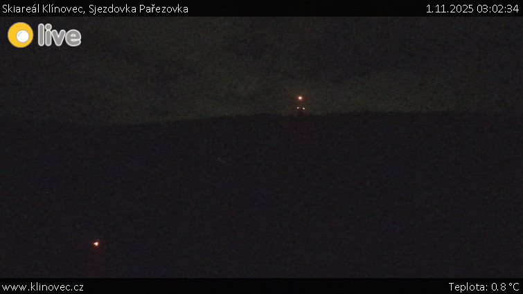 Skiareál Klínovec - Sjezdovka Pařezovka, lanovka CineStar Express - 1.11.2025 v 03:02 Skiareál Klínovec - Sjezdovka Pařezovka, lanovka CineStar Express - 1.11.2025 v 03:02