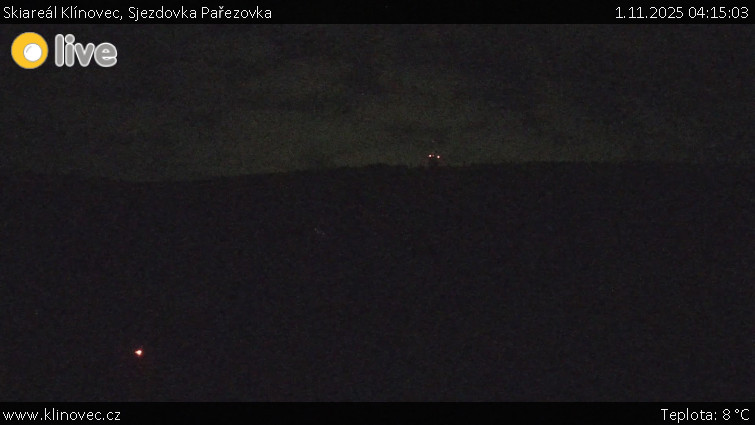 Skiareál Klínovec - Sjezdovka Pařezovka, lanovka CineStar Express - 1.11.2025 v 04:15 Skiareál Klínovec - Sjezdovka Pařezovka, lanovka CineStar Express - 1.11.2025 v 04:15