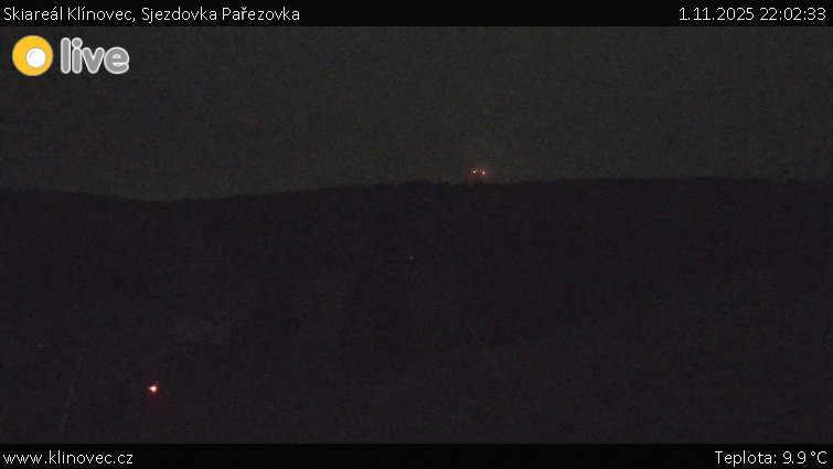 Skiareál Klínovec - Sjezdovka Pařezovka, lanovka CineStar Express - 1.11.2025 v 22:02 Skiareál Klínovec - Sjezdovka Pařezovka, lanovka CineStar Express - 1.11.2025 v 22:02