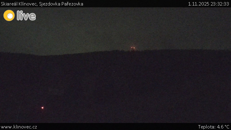 Skiareál Klínovec - Sjezdovka Pařezovka, lanovka CineStar Express - 1.11.2025 v 23:32 Skiareál Klínovec - Sjezdovka Pařezovka, lanovka CineStar Express - 1.11.2025 v 23:32