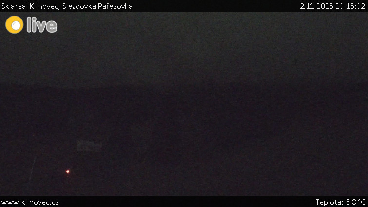 Skiareál Klínovec - Sjezdovka Pařezovka, lanovka CineStar Express - 2.11.2025 v 20:15 Skiareál Klínovec - Sjezdovka Pařezovka, lanovka CineStar Express - 2.11.2025 v 20:15