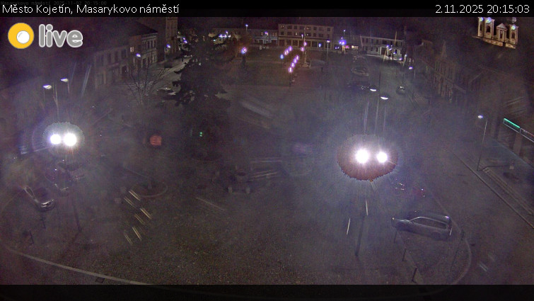 Město Kojetín - Masarykovo náměstí - 2.11.2025 v 20:15 Město Kojetín - Masarykovo náměstí - 2.11.2025 v 20:15