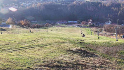 Horní část sjezdovky skiareálu Hlubočky