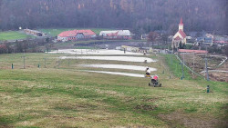 Horní část sjezdovky skiareálu Hlubočky