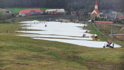 Horní část sjezdovky skiareálu Hlubočky