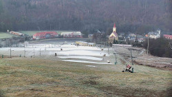 Horní část sjezdovky skiareálu Hlubočky