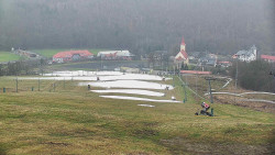 Horní část sjezdovky skiareálu Hlubočky