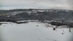 Horní část sjezdovky skiareálu Hlubočky