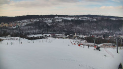 Horní část sjezdovky skiareálu Hlubočky