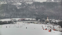 Horní část sjezdovky skiareálu Hlubočky