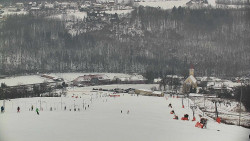 Horní část sjezdovky skiareálu Hlubočky