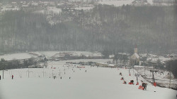 Horní část sjezdovky skiareálu Hlubočky