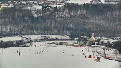 Horní část sjezdovky skiareálu Hlubočky