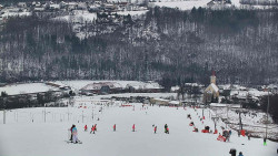 Horní část sjezdovky skiareálu Hlubočky