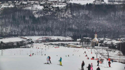 Horní část sjezdovky skiareálu Hlubočky