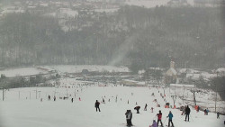 Horní část sjezdovky skiareálu Hlubočky