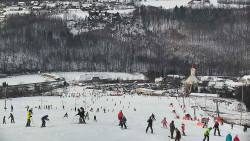 Horní část sjezdovky skiareálu Hlubočky