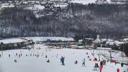 Horní část sjezdovky skiareálu Hlubočky