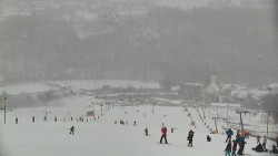 Horní část sjezdovky skiareálu Hlubočky