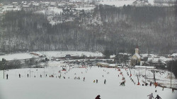 Horní část sjezdovky skiareálu Hlubočky