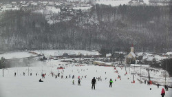 Horní část sjezdovky skiareálu Hlubočky