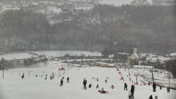 Horní část sjezdovky skiareálu Hlubočky