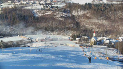 Horní část sjezdovky skiareálu Hlubočky
