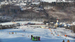 Horní část sjezdovky skiareálu Hlubočky