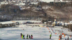 Horní část sjezdovky skiareálu Hlubočky