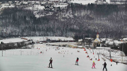 Horní část sjezdovky skiareálu Hlubočky