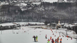 Horní část sjezdovky skiareálu Hlubočky