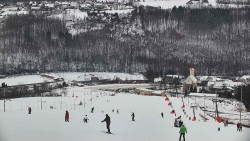 Horní část sjezdovky skiareálu Hlubočky