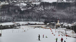 Horní část sjezdovky skiareálu Hlubočky