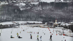 Horní část sjezdovky skiareálu Hlubočky