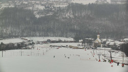 Horní část sjezdovky skiareálu Hlubočky