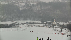 Horní část sjezdovky skiareálu Hlubočky