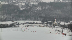 Horní část sjezdovky skiareálu Hlubočky