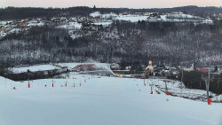 Horní část sjezdovky skiareálu Hlubočky