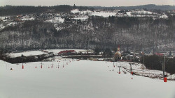 Horní část sjezdovky skiareálu Hlubočky