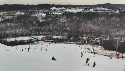 Horní část sjezdovky skiareálu Hlubočky