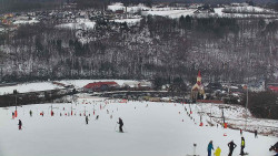 Horní část sjezdovky skiareálu Hlubočky