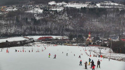 Horní část sjezdovky skiareálu Hlubočky