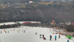 Horní část sjezdovky skiareálu Hlubočky