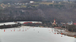 Horní část sjezdovky skiareálu Hlubočky