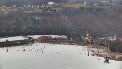 Horní část sjezdovky skiareálu Hlubočky