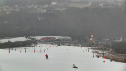 Horní část sjezdovky skiareálu Hlubočky