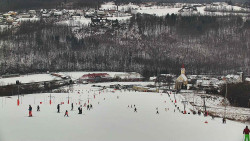 Horní část sjezdovky skiareálu Hlubočky